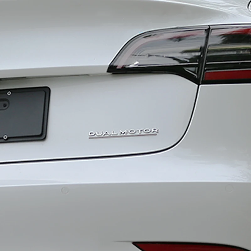 Automobilių Galinis Kamieno Lipdukas DUALMOTOR Aukštos kokybės Logotipas Dekoracija Tesla Model S X 3 Automobilių Stiliaus Pakeitimo Priedai