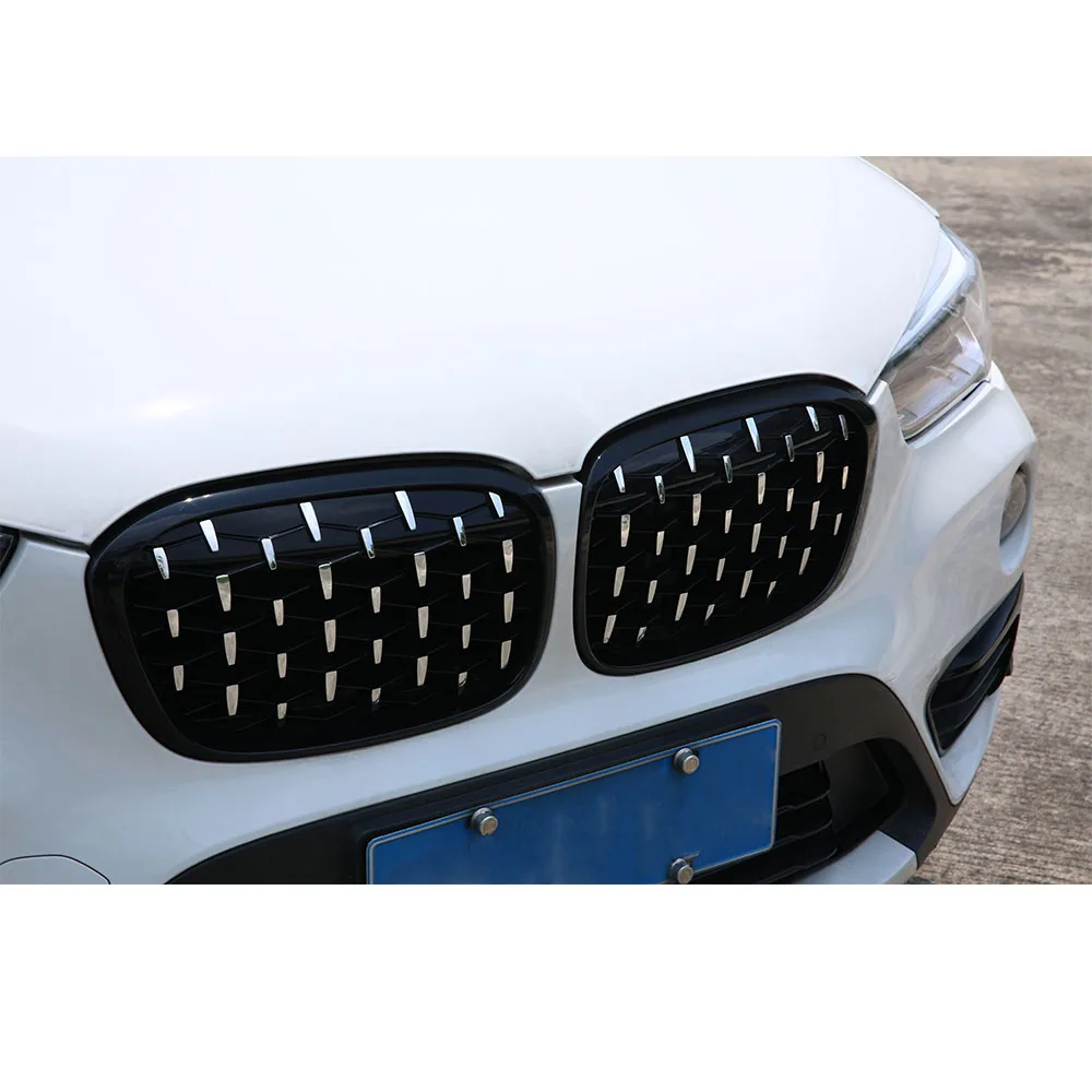 BMW X1 F48 F49 2016-2019 Diamond Grotelės Meteoras Stiliaus Bamperio Grotelės, Automobilių Stilius