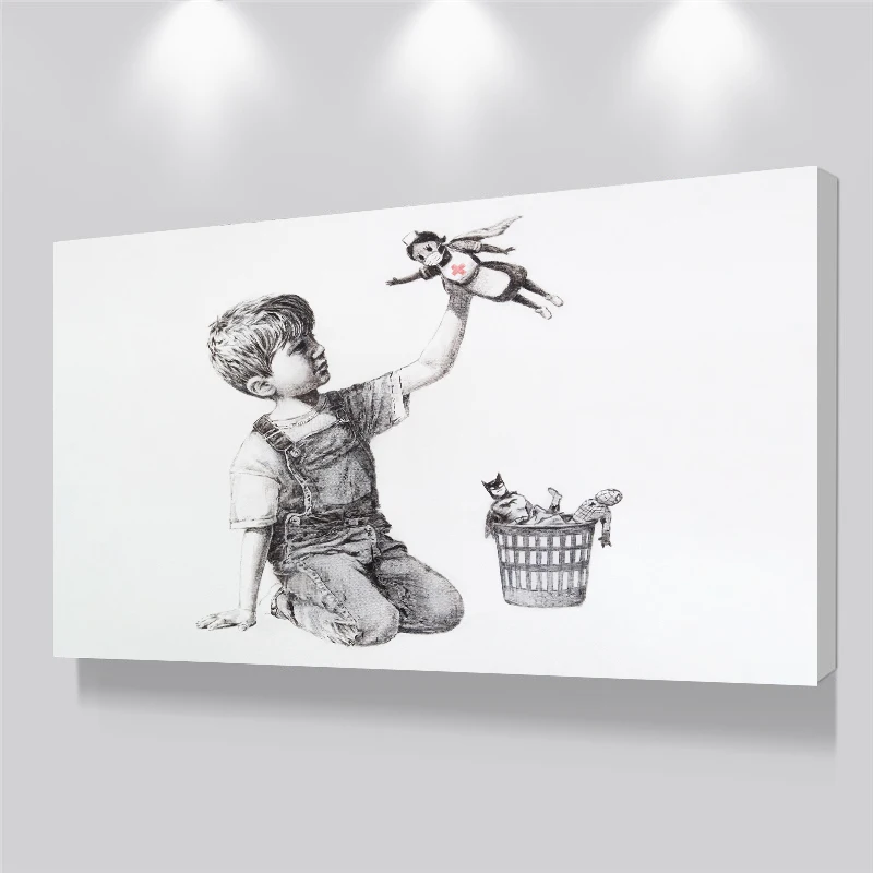 Banksy Žaidimas Keitiklis Slaugytoja Duoklė Sienos Meno Tapybos Drobės Plakatų ir Nuotraukų Office Ligoninės Kambarį Miegamojo Puošimas