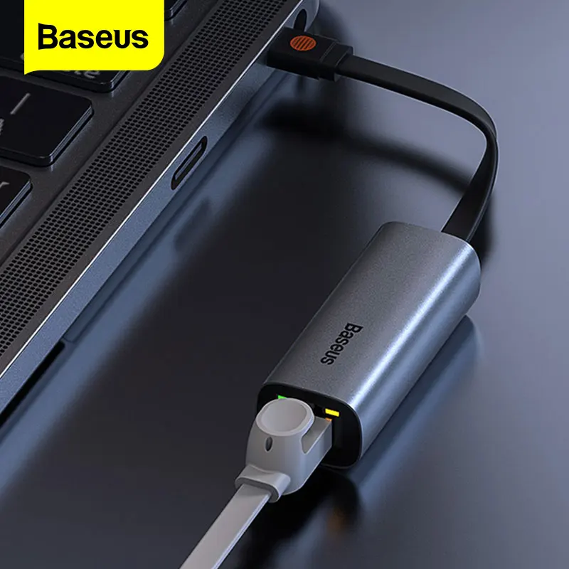 Baseus USB C Tipo Ethernet Adapter USB-C RJ45 Lan Adapteris, Tinklo plokštė, USB 3.0 Konverteris, skirtas 