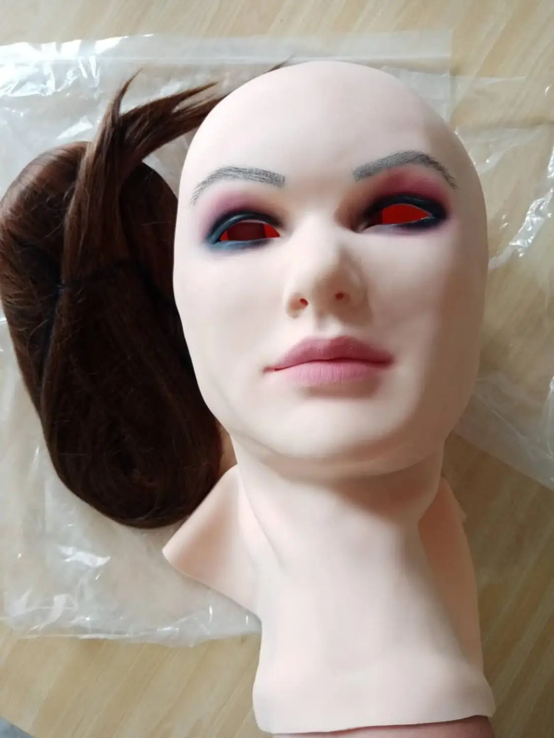 Crystal Galvos Kaukė Crossdresser Drag Queen Transseksualų Realus Minkšto Silikono Moterų Kaukė Maskuotis Halloween Mask 6G