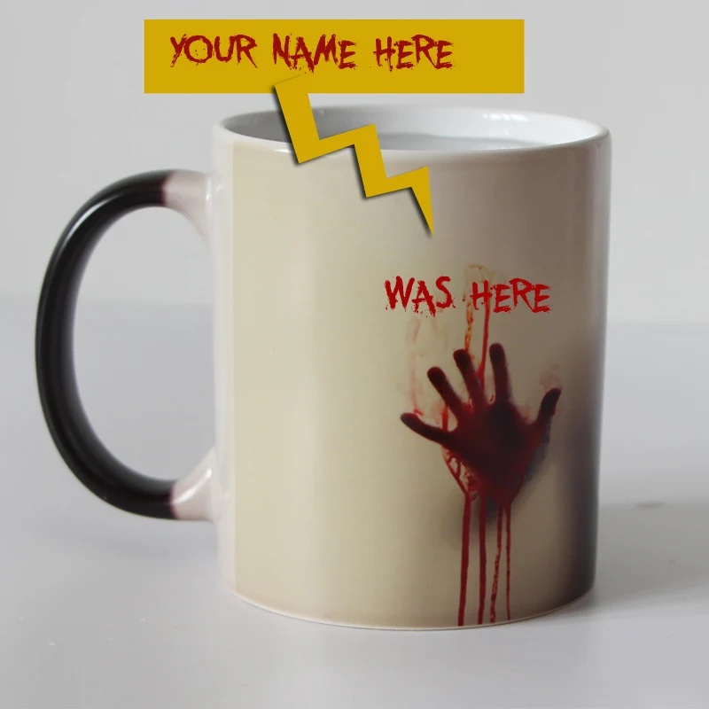 Custom jūsų vardą ir Zombie Spalva Keičiasi Kavos Puodelis Šilumos jautrus Magija Arbatos puodelio taures aš esu čia, dabar WOW!!!