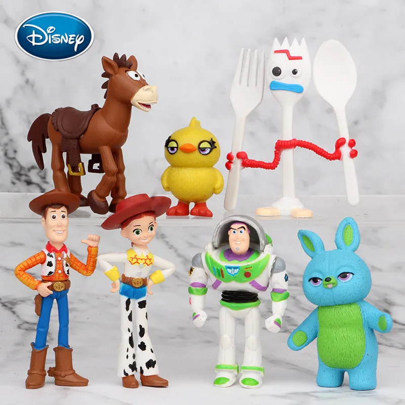 Disney 7pc žaislas, lėlė mobilizacijos vertus lėlės Sumedėjusių/Buzz šviesos metų/Tracy/apkabinti dragon vertus office žaislai micro-figūrų rinkimas žaislai
