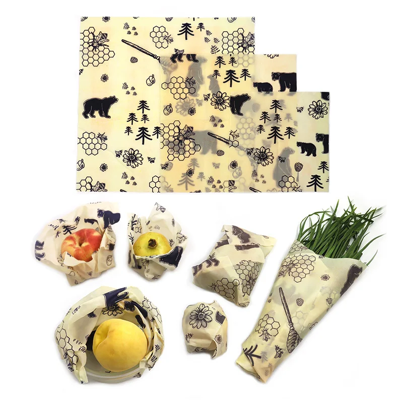 Ekologinio Draugiškas Maisto kokybės bičių Vaškas Wrap Šviežių Išlaikyti Audinio Daugkartinio naudojimo Vaisių Saugojimo Skalbti Apima Dangteliai Didelio Dydžio modelius 13