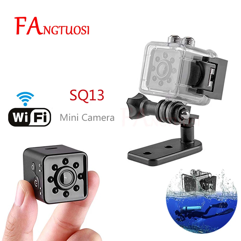 FANGTUOSI SQ13 WIFI mažas mini Kamera, kamera HD 1080P vaizdo Jutiklis Naktinio Matymo Kamera Micro Kameros, DVR Judesio įrašymo Kameros