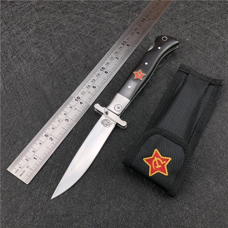 Finka NKVD-KGB protas EDC Vadovas Sulankstomas peiliukas juoda ir balta dervos 440C rankena peilis Veidrodis Apdaila, Lauko Kempingas Įrankis