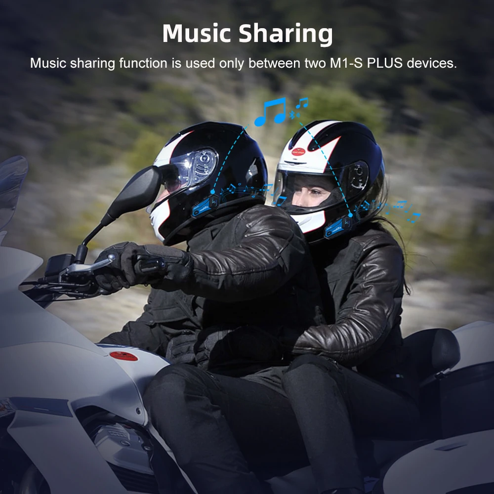 Fodsports Muzikos Dalijimosi M1-S Plus Motociklo Šalmas Domofonas 8 vairuotojai Belaidžio 
