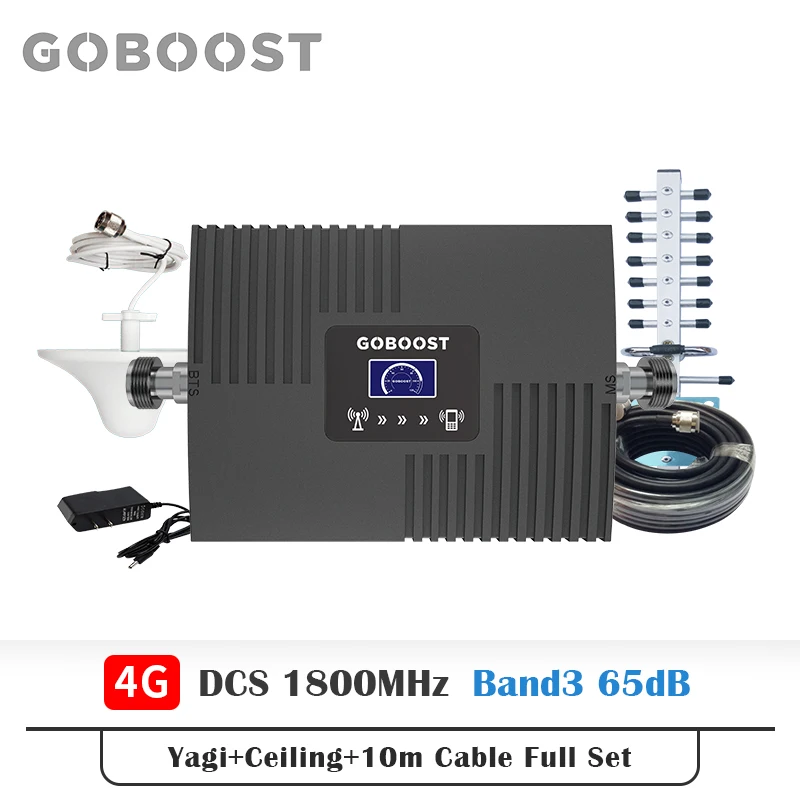 GOBOOST 4G Signalo Stiprintuvas Band3 DCS Korinio ryšio tinklo Signalo Stiprintuvas LTE 1800MHZ r LCD Ekranas Kartotuvas Mobiliojo Telefono Stiprintuvo Nustatyti 65Db
