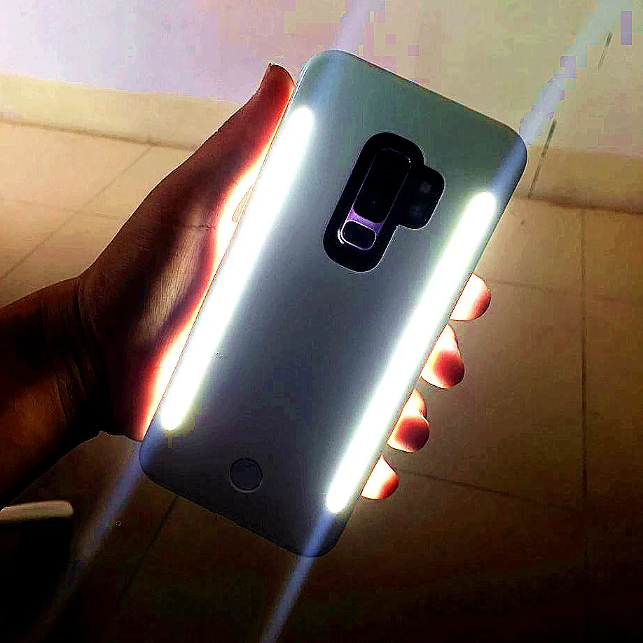 Galaxy S10 S8 S9 plus anti-fall 3 kartos Šviesos Iki selfie flash telefono Atveju 