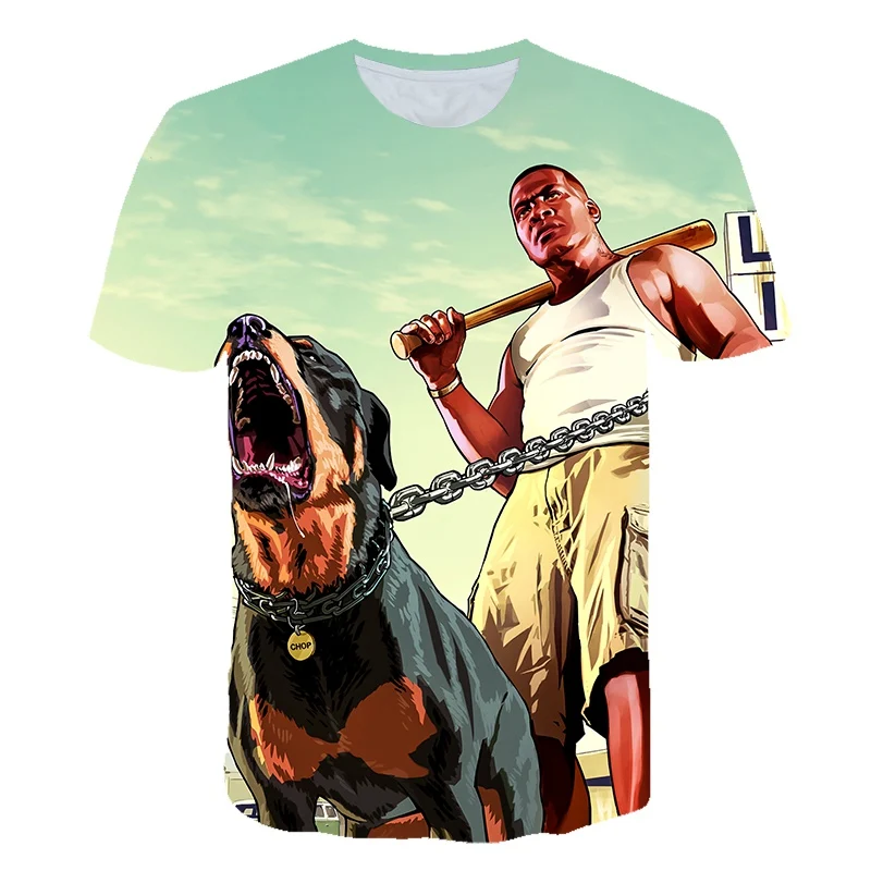 Grand Theft Auto Žaidimo GTA 5 Berniukai Vasaros T Marškinėliai Cool GTA5 Vyrų Marškinėlius Spalvinga 3D Print T-shirt Marškinėliai, Drabužių Juokinga