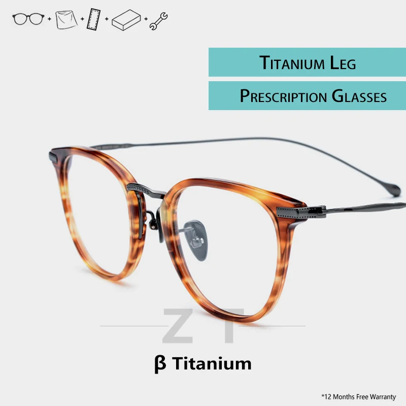 Gryno titano akinių rėmeliai vyrų retro trumparegystė turas aišku acetatas akinius moteriški akiniai dizaineris prekės Ultralight žymeklį akiniai