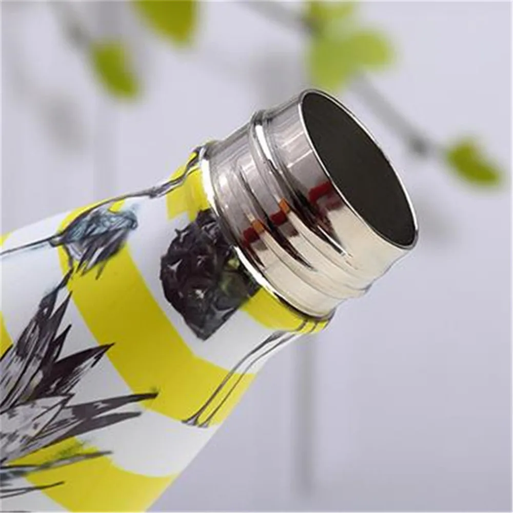 Gėlių Atspausdintas Vandens Butelis Nerūdijančio Plieno Vakuuminės Taurės Nešiojamų Patogu Termosas Naujas Lauko Pėsčiųjų Dviračių Sporto Butelis