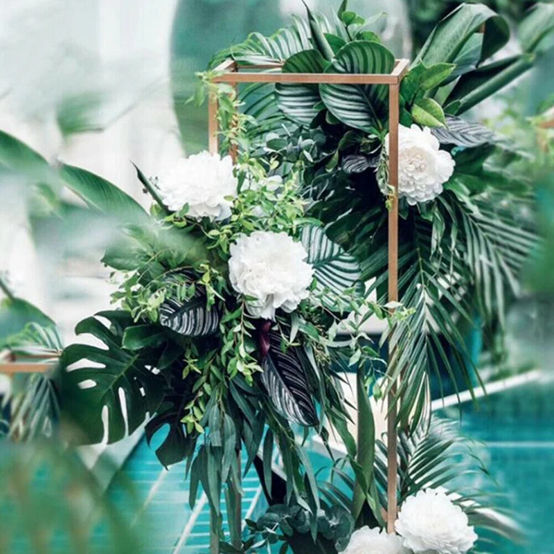 Gėlių Vaza Grand Vaza Aukštų Grindų Vazos Kolonėlės Stovas Metalo Kelių Švino Elegantiškas Vestuvių Dekoro 1PC