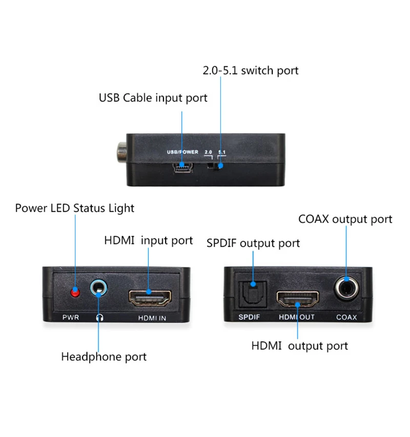 HDMI Audio Adapteris, Splitter HDMI į HDMI ir Optinis TOSLINK SPDIF +R/L analoginis garso Keitiklis