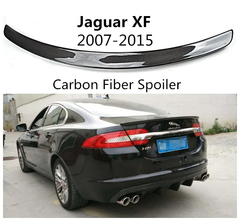 HLONGQT Anglies Pluošto Spoileris Už Jaguar XF 2007-Aukštos Kokybės Automobilių Galinis Sparnas Spoileriai Auto Priedai