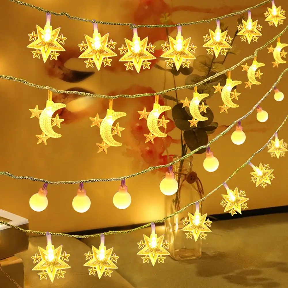 HUIRAN 3/5M Moon Star Kalėdų LED Šviesos Linksmų Kalėdų Dekoracijas namams 2020 Navidad Kalėdų Eglučių Papuošalai Naujųjų Metų