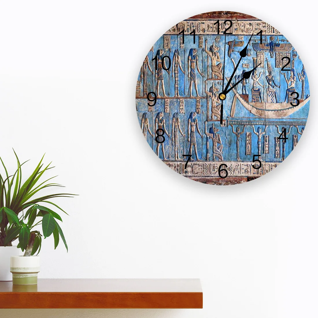Hieroglifinis Raižiniai Senovės Egipto Šventyklos Sienos Laikrodį, Virtuvė Namo Kambarį, Dekoratyviniai Virtuvės Sienos Kabo Dekoro Laikrodžiai