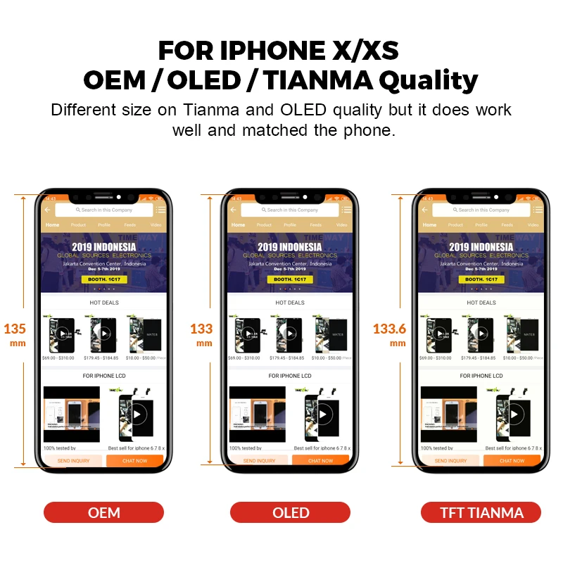 IPhone XR LCD Ekranas Tianma OLED OEM Mobiliojo Telefono Ekrane skaitmeninis keitiklis 