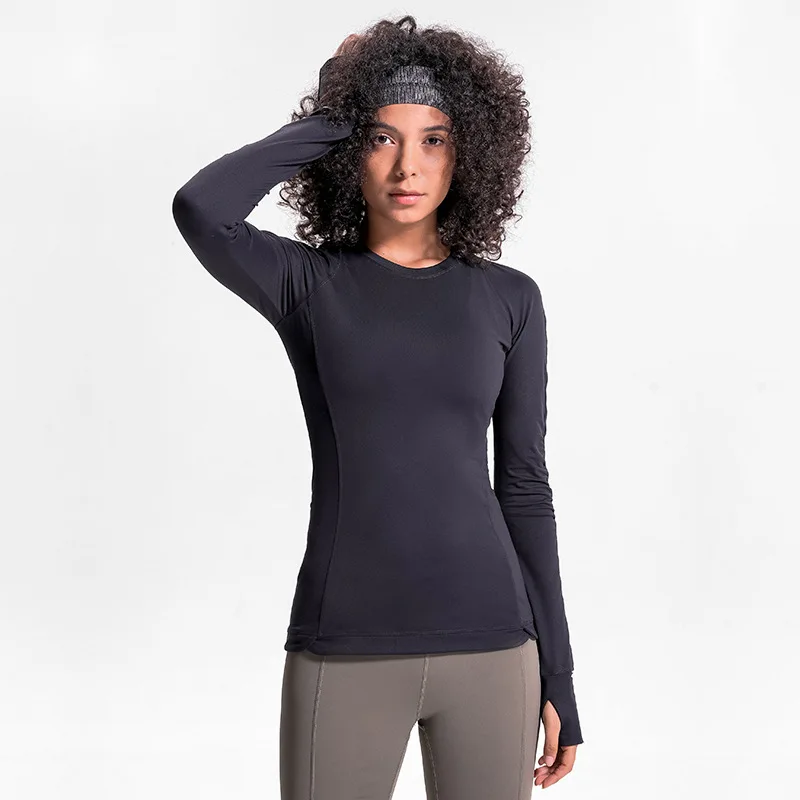 Jogos ilgomis rankovėmis viršuje moterų savęs auginimo veikia fitneso sporto drabužiai ilgomis rankovėmis marškinėliai moterims topai vamzdžių bakas mvsyo
