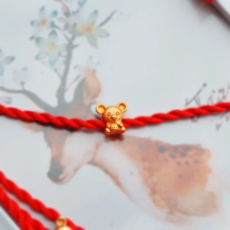 KOFSAC 2020 m. Kinijos Stiliaus Zodiako Žiurkių Shakin Apyrankės Moterims Gimtadienį Mini Gyvūnų Raudona Virvė Bangle Papuošalai Mergina Naujųjų Metų Dovana