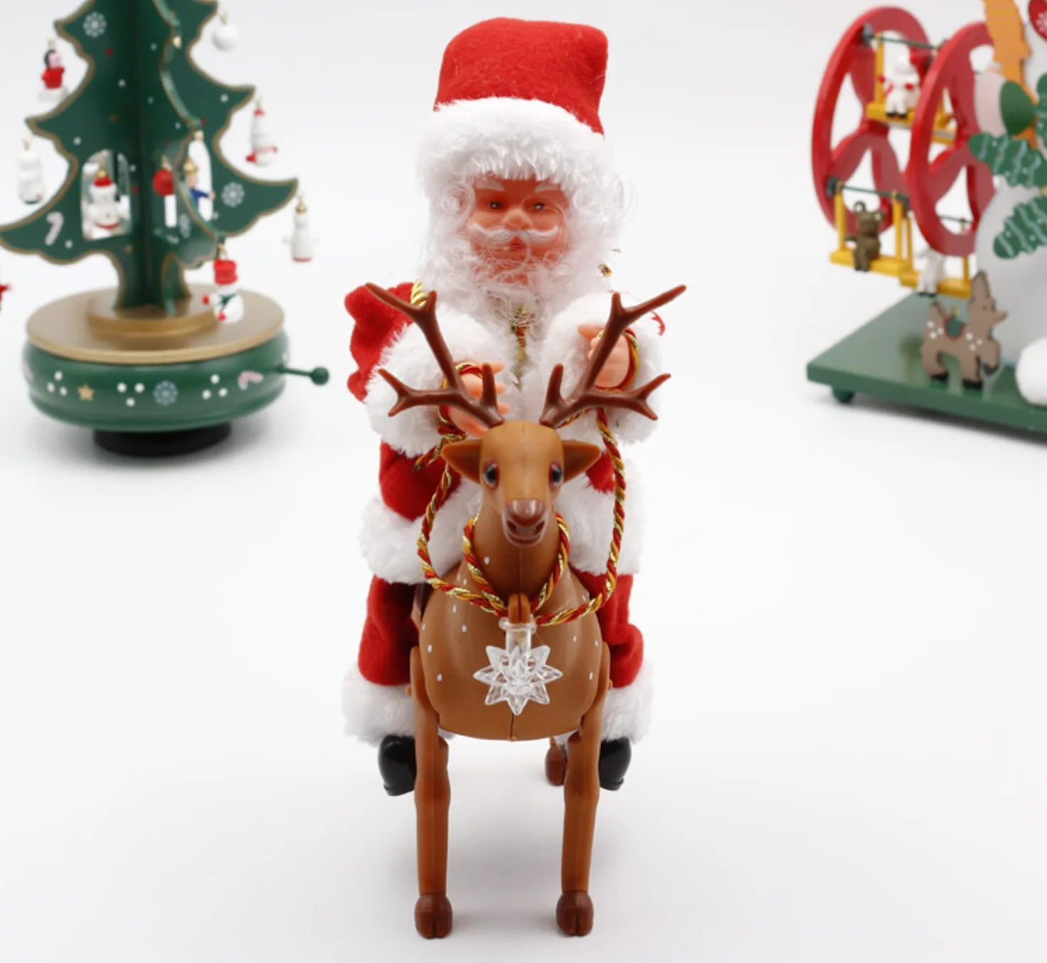 Kalėdų Dekoracijos Namų Kūrybiškų ir Įdomių Elektros Kalėdų Lėlės Santa Claus Vaikų Žaislas Jojimo Elnias Navidad