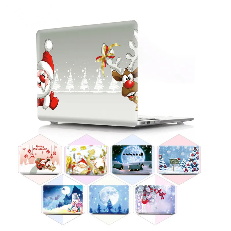 Kalėdų spalvotas spausdinimas shell notebook case for Macbook Air Pro Retina 11 12 13 15 16 colių A1932 A2289 A1989 A2179 A1466