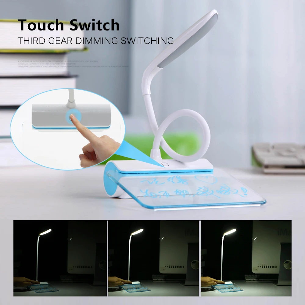 Kūrybos Naktį LED Šviesos su švieslentė Studentas Vaikų Skaitymo Stalo Lempos USB Įkraunamą Jutiklinį Jungiklį, šviesos srautą galima reguliuoti Stalo Lempas
