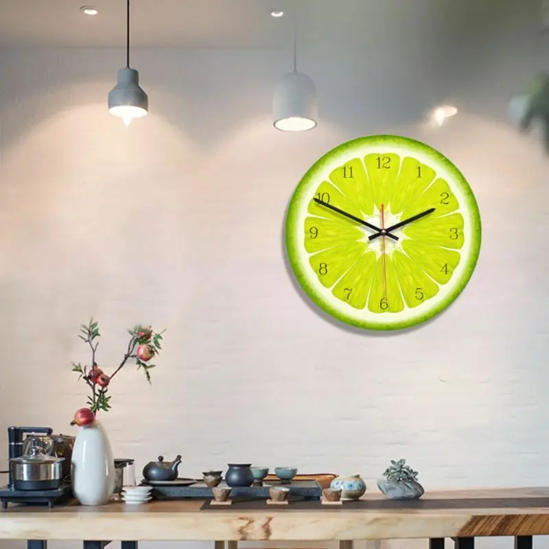 Kūrybos Vaisių Sieninis Laikrodis Kalkių Šiuolaikinės Virtuvės Citrinų Laikrodis Žiūrėti Namų Dekoro Kambarį Laikrodis Atogrąžų Vaisių Sienos Meno Laikrodžiai