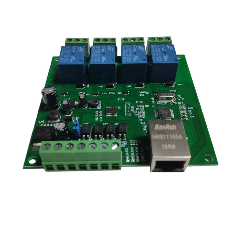 LAN Ethernet RJ45 TCP/IP WEB Nuotolinio Valdymo plokštė su 4 Kanalų Relę, UDP W5500 Tinklų Valdytojas