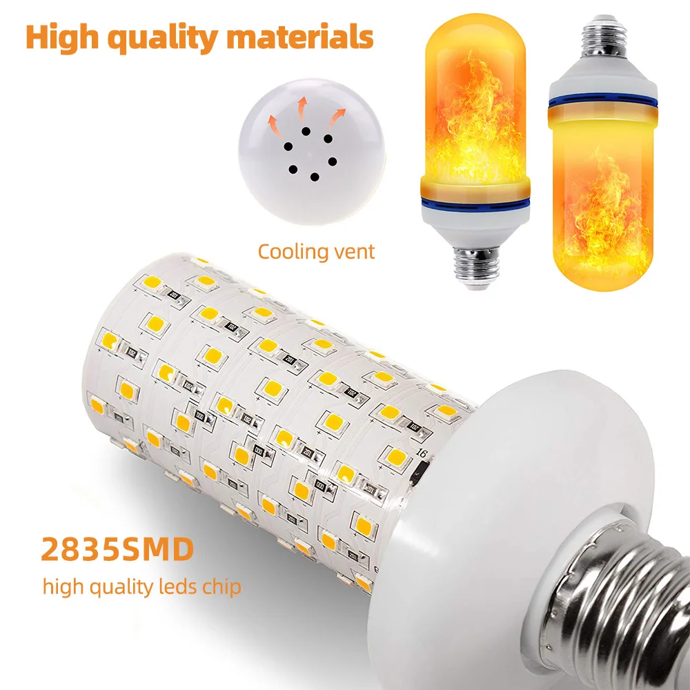 LED Dinaminis Modeliavimas liepsnos poveikis E27 lemputės Kelis režimas Kūrybos kukurūzų lempos Dekoratyvinės lempos, baras, viešbutis, restoranas šalis