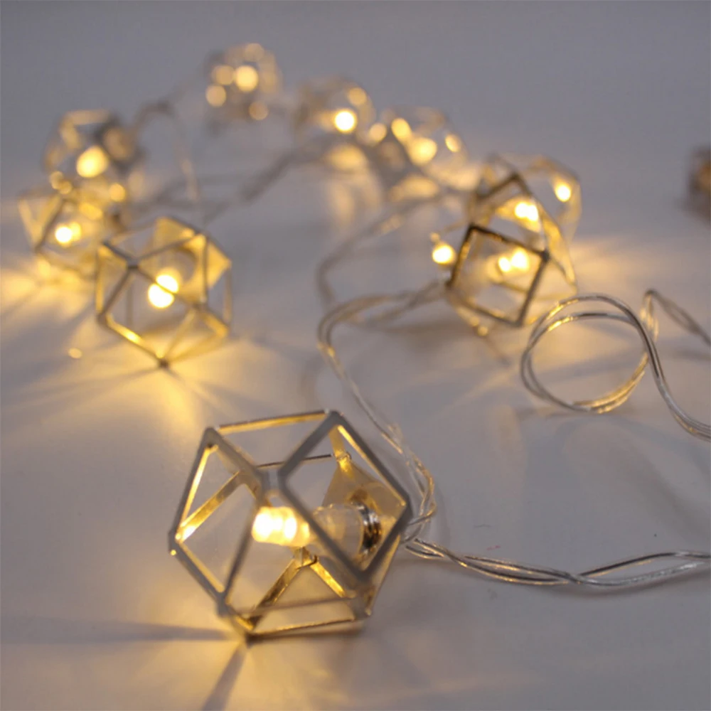 LED Styginių Šviesos Akumuliatoriaus Varoma Geležies Polyhedron Stiliaus Lauko Halloween Vakarėlį Kalėdų Apšvietimo Kamuolius Vestuvių Dekoras