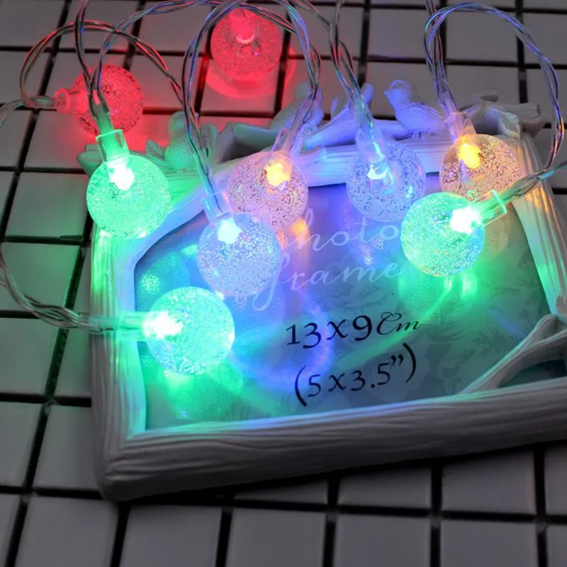 LED pasakų žibintai string bubble ball baterijos energijos vandeniui atostogų apšvietimo Kalėdų vestuves žibintai string