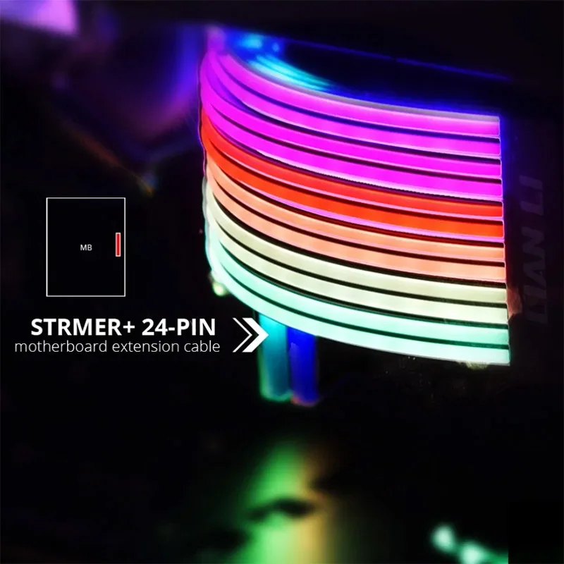 LIANLI Strimer Plius Triple 8PIN,24pin Plokštė Pratęsimo RGB Kabelis ,8PIN + 8PIN GPU Pratęsimo,Parama Plokštė Kontrolės