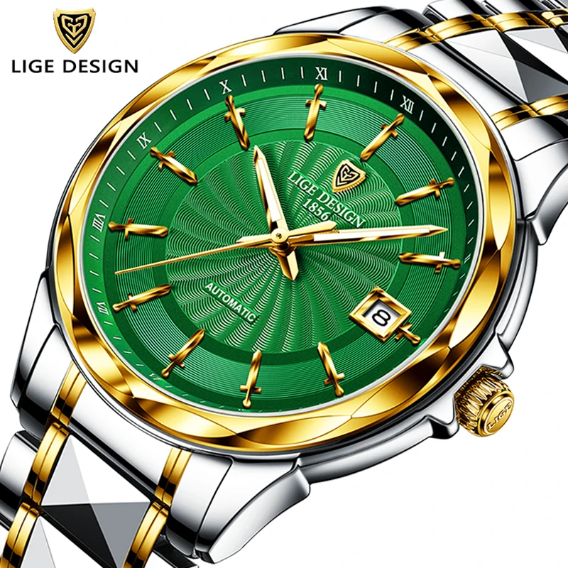 LIGE 2020 Naujas Vyrų Mechaninis Laikrodis Nerūdijančio Plieno 100ATM Vandeniui Žiūrėti Top Brand Prabangių Sportinių Vyrų Laikrodžiai Reloj Hombre