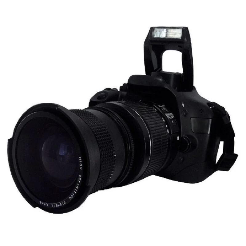Lightdow 0.35 x 58mm Super Plataus Kampo Fisheye Objektyvas+Makro objektyvas Canon 58mm 70D 60D 7D 6D 700D 650D 600D 550D 1100D 18-55mm Objektyvas