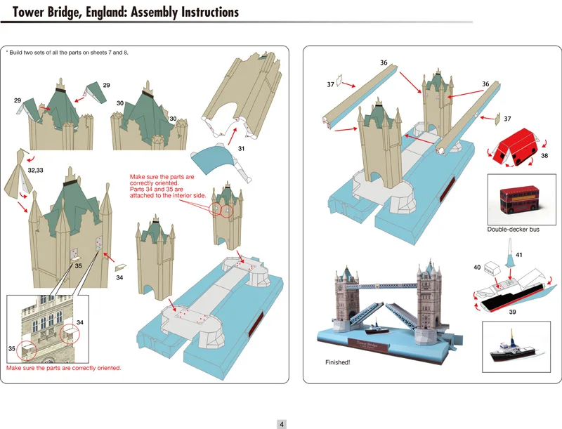 Londono Tower Bridge, Anglija Amatų Popieriaus Modelio Architektūra 