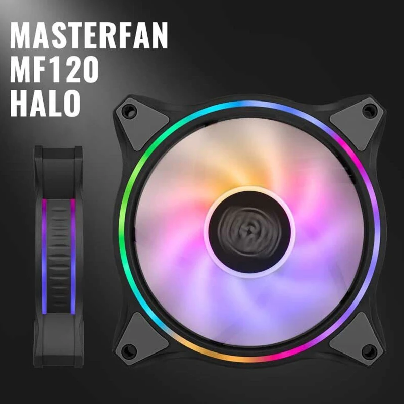 MF120 HALO Dual Žiedas Naudojamos RGB, Ventiliatorius PC Kompiuterio Atveju Skysčio Radiatoriaus Cooler Master MasterFan