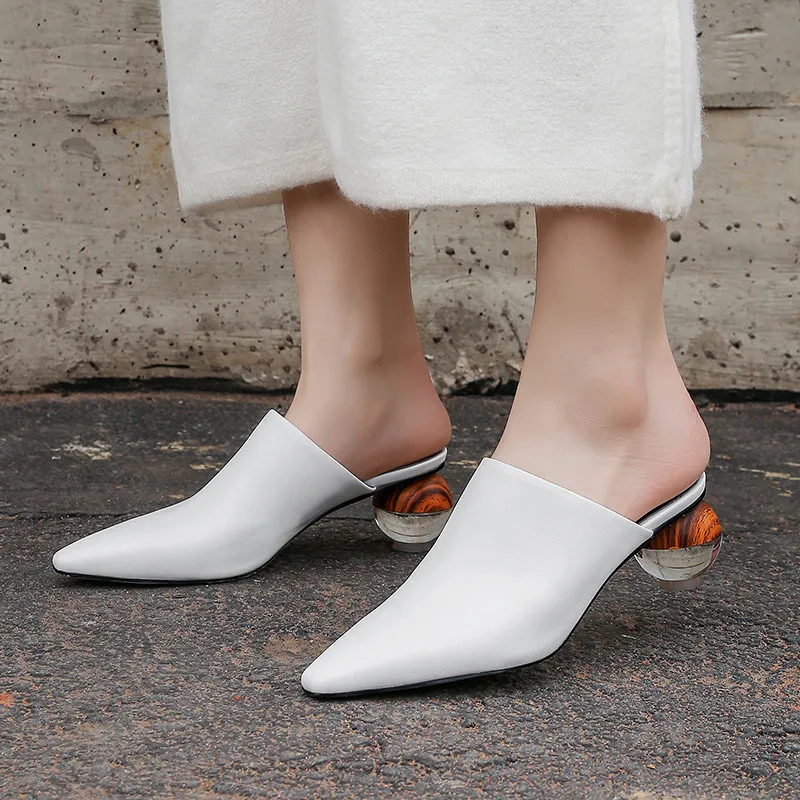 MORAZORA 2019 naujausias siurbliai, moterims, natūralios odos batai pažymėjo tne kristalų kulniukai vasaros batų mados atsitiktinis mulų batus moteris
