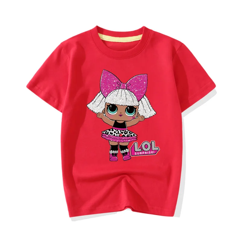 Mados Animacinių filmų Lol Staigmena T-shirt Vaikai, Berniukai ir mergaitė trumpomis Rankovėmis, Baltos Kūdikių Trišakiai vatos Pagaliukai Vaikams Mergaitėms, Drabužiai