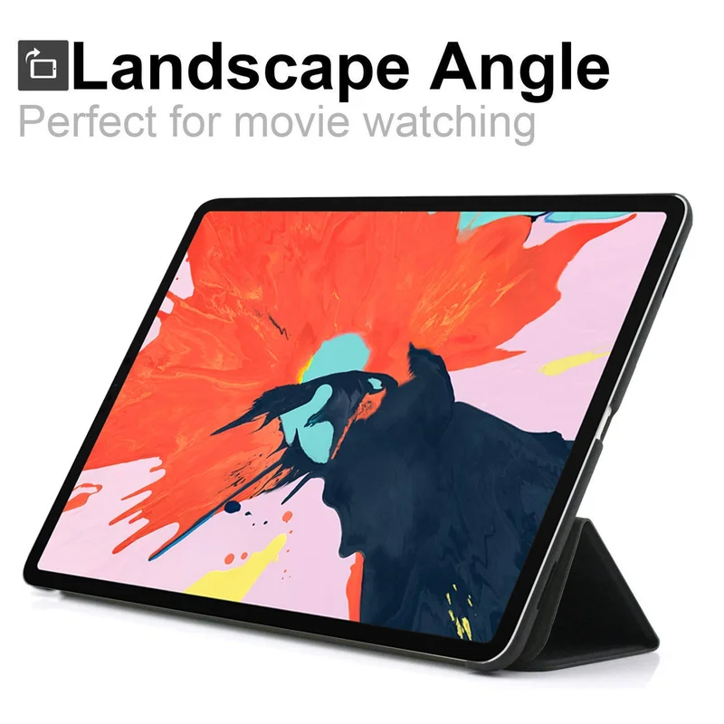 Magnetinio Flip Case for iPad Pro 12.9 2018 PU Odos Ultra Plonas Atgal Tri-fold Smart Planšetinio kompiuterio Dangtelis Atveju Naujas iPad 12.9