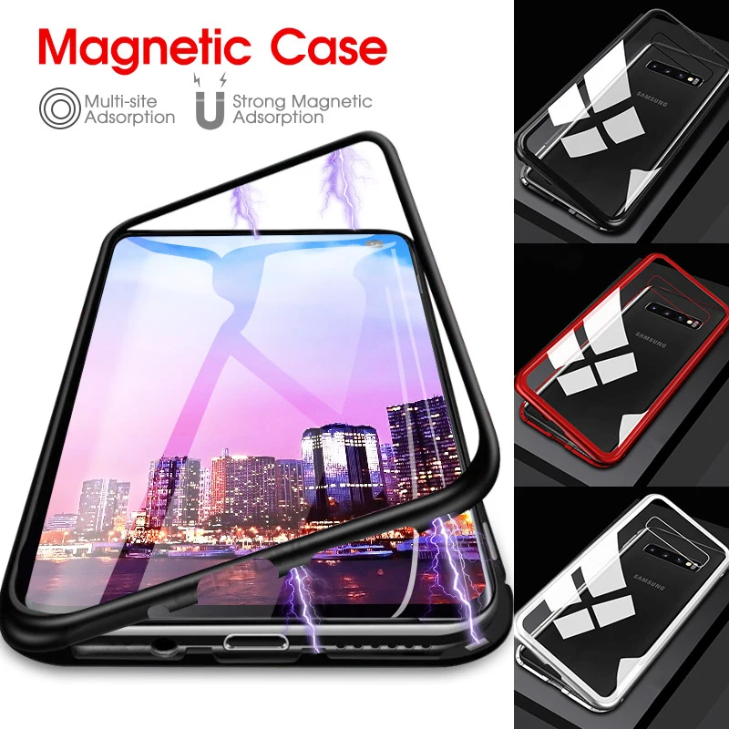 Magnetinio Flip Cover Case For Samsung Galaxy S10 S8 S9 Plus Pastaba 9 8 Telefoną Atvejais antidetonaciniai Šarvai Shell 