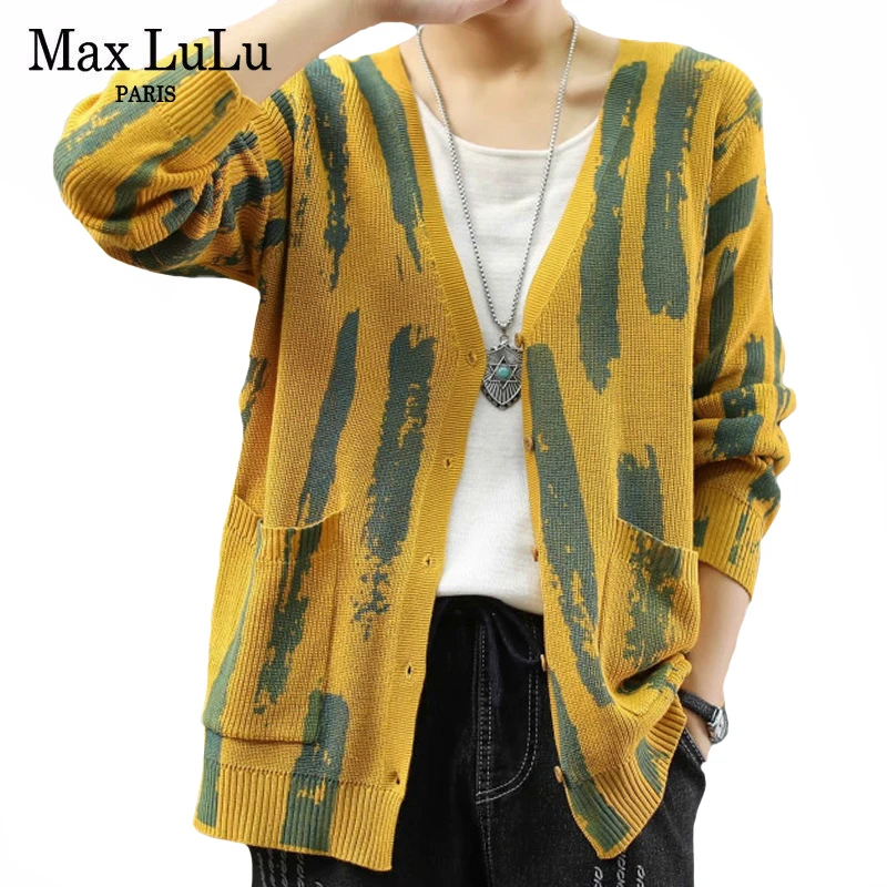 Max LuLu Europos Dizainerio Nauji Moteriški Derliaus Ponios Megztinis Dryžuotas Spausdinti Megztiniai Moterų Megztus Drabužius, Plius Dydis