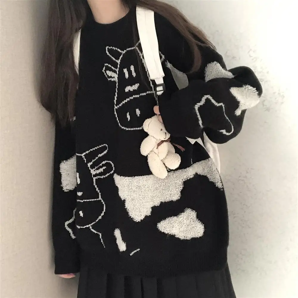 Megztinis megztinis rudenį ir žiemą naujas saldus megztinis megztinis moteris studentų korėjos versija prarasti laukinių megztinis kailis tendencija 2021