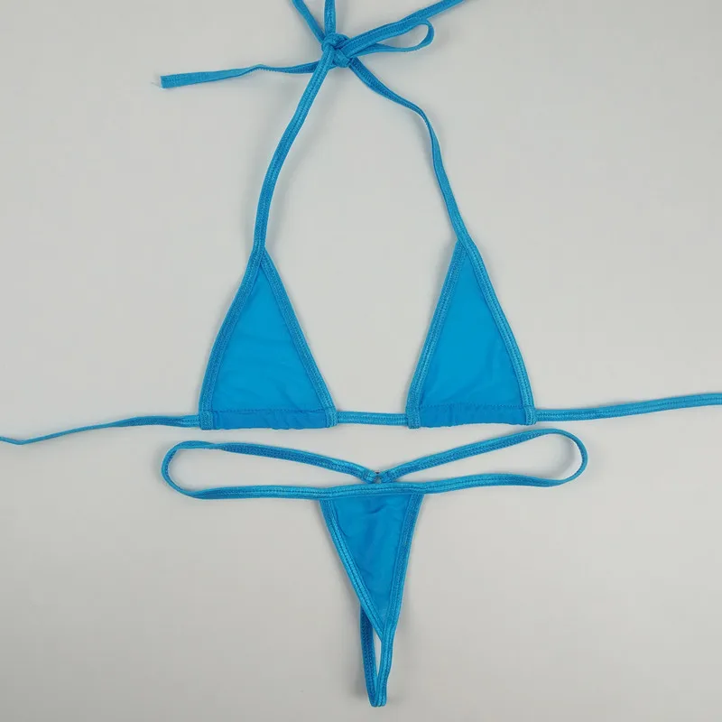 Mini, Mikro Bikinis Nustatyti Moterų Medvilnės Tinklelio Permatomas Seksualus Maudymosi Kostiumėliai, Bathingsuit Tvarstis Maudymosi Kostiumėlis Beach Trikampis Viršų Thong String