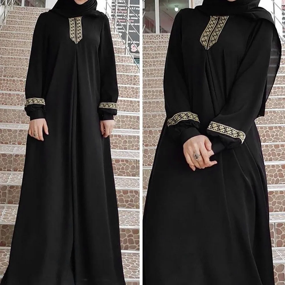 Moterų Plius Dydis Spausdinti Abaja Jilbab Musulmonų Maxi Suknelė Atsitiktinis Kaftan Ilga Suknelė islamo drabužių caftan marocain abaja turkija