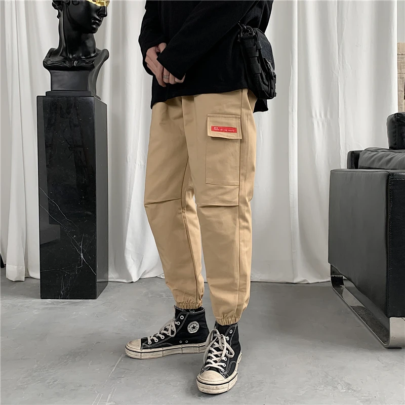 Multi Kišenės Streetwear Hip-Hop Mados Kelnės 2020 M. Pavasarį Mens Atsitiktinis Poilsiu Baggy Taktinės Kelnės Harajuku Grobis