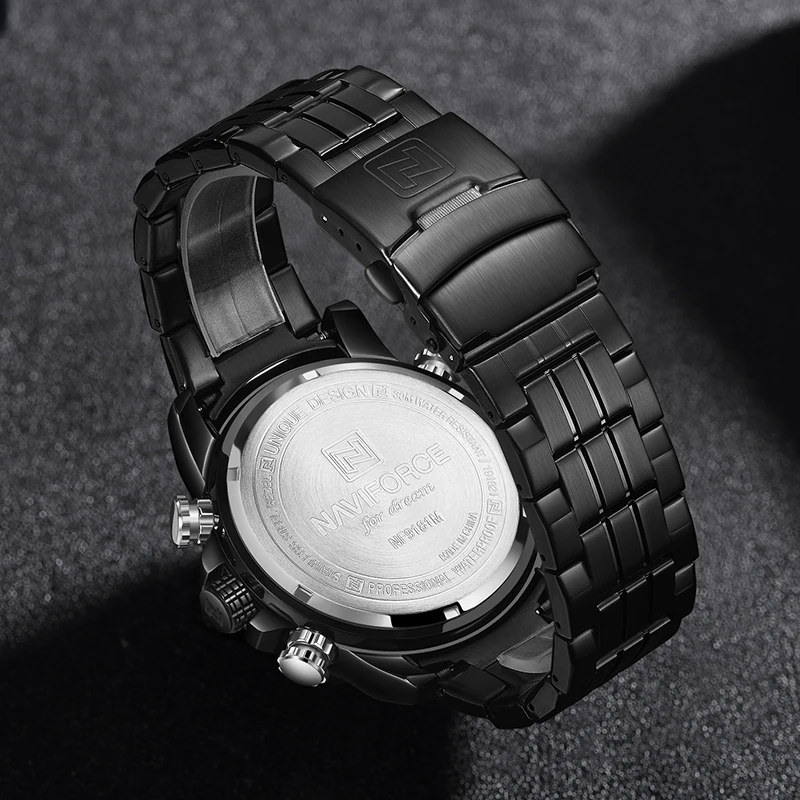 NAVIFORCE Vyrų WatchesTop Prekės Prabangus Nerūdijančio Plieno Dirželis Sportinis Vyrų Laikrodis Skaitmeninis LED Kvarco Kariniai Laikrodžiai 2020 m.