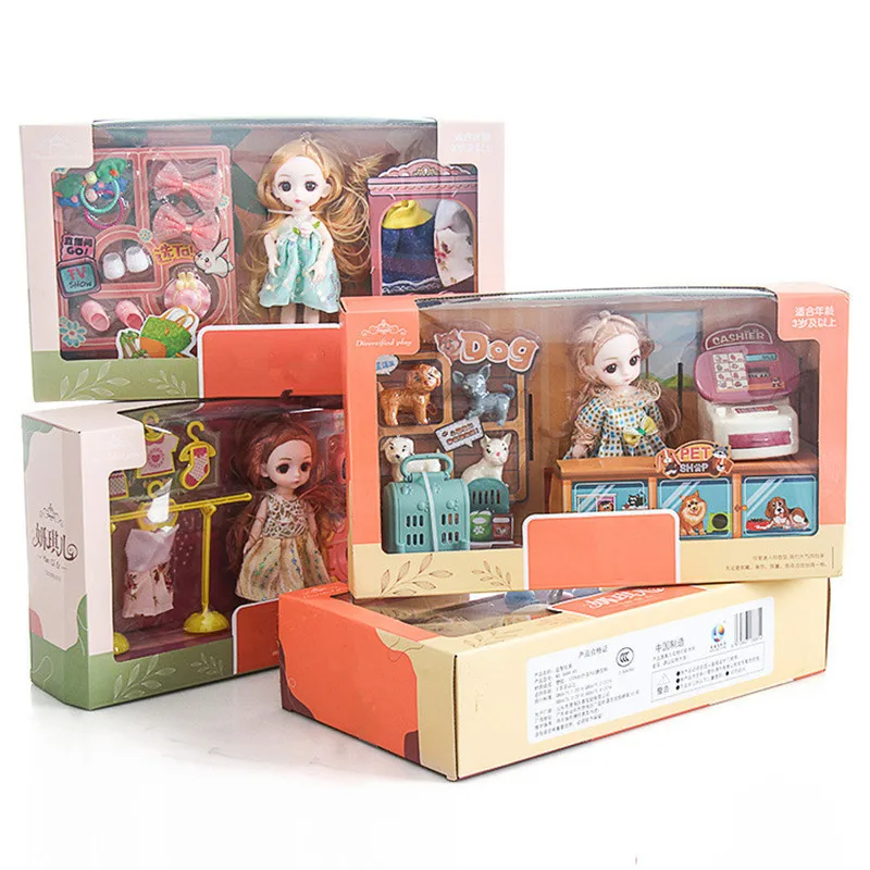 Naujas 16cm Bjd Doll 13 Jungtinio Kilnojamojo Mergina Žaisti Namas Žaislų Rinkinys Dėžutėje Mados Kaita-iki Skalbimo Mašina, Dviračių Nustatyti Gimtadienio Dovanų Dėžutėje