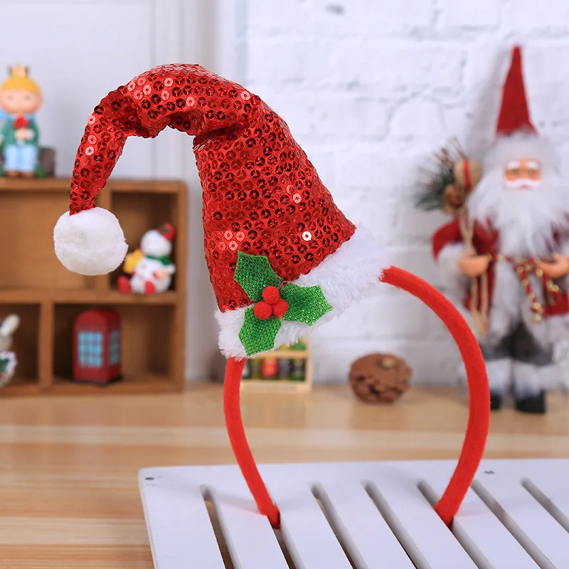 Naujas Mados Kalėdų Skrybėlę Lankelis Karšto Kalėdų China Lankelis Santa Kalėdos Šalis Dekoro Dvigubai Plaukų Juosta Užsegimas Vadovas Hoopas