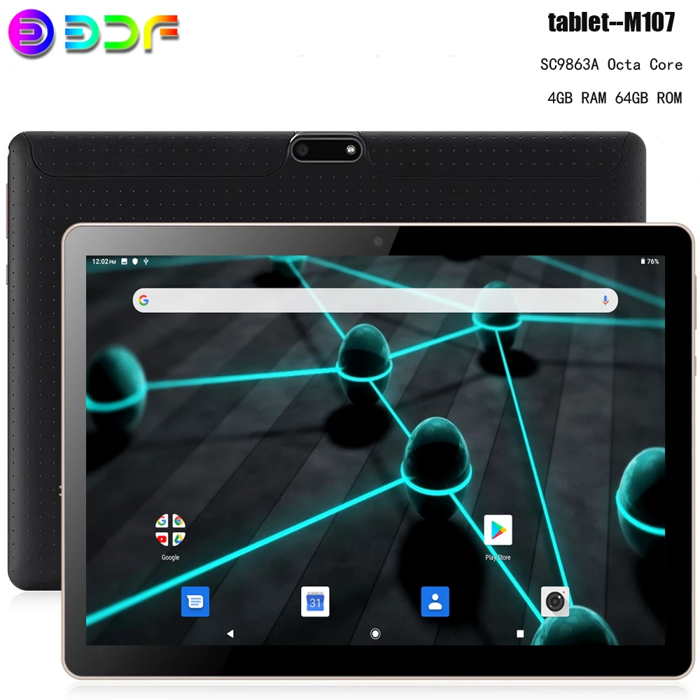 Naujas Tablet 10.1 colių Tabletės Octa Core 4G Telefonu 4GB+64GB Android 